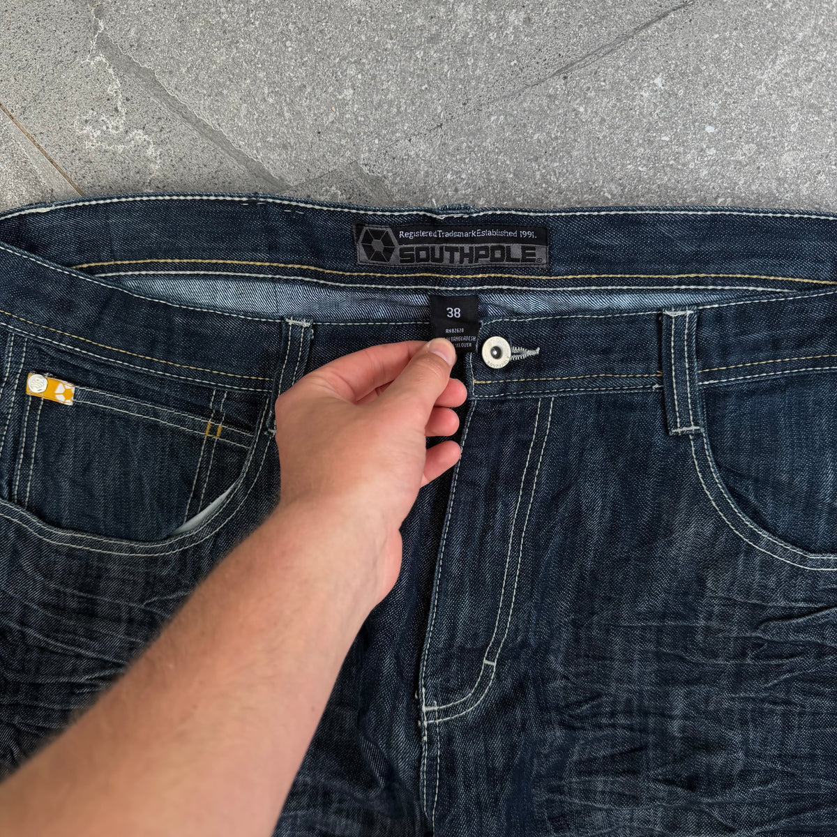 raw denim southpole bootcuts - 38x31”