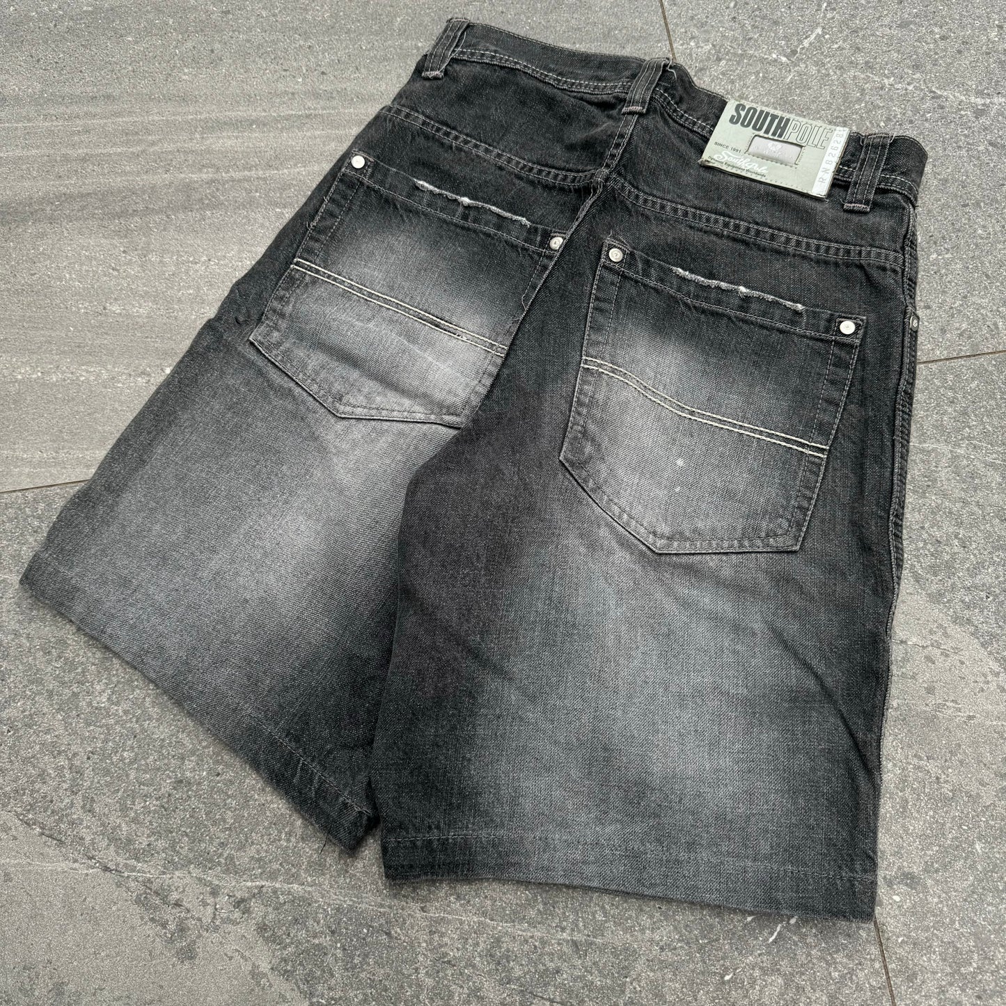 southpole badge jorts - 30x11”