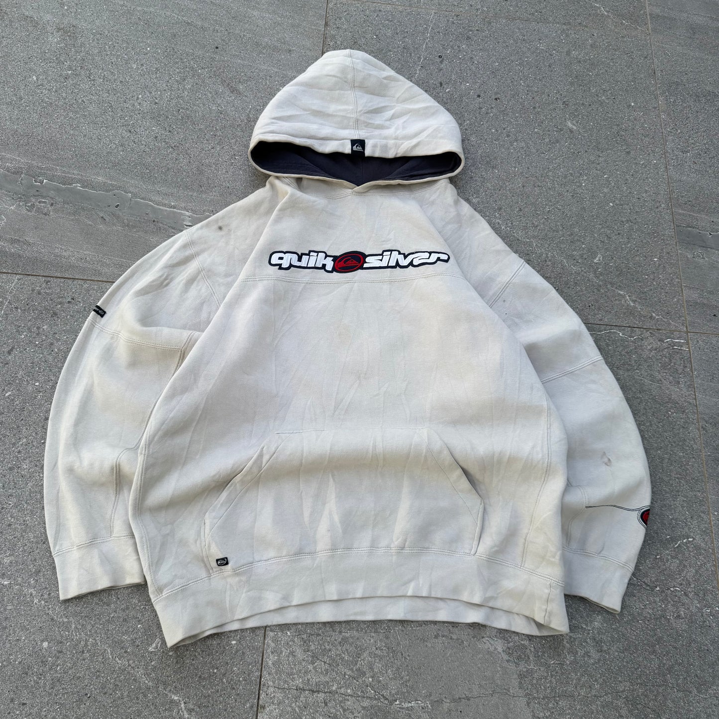 90s cream panelled quiksilver grail - L