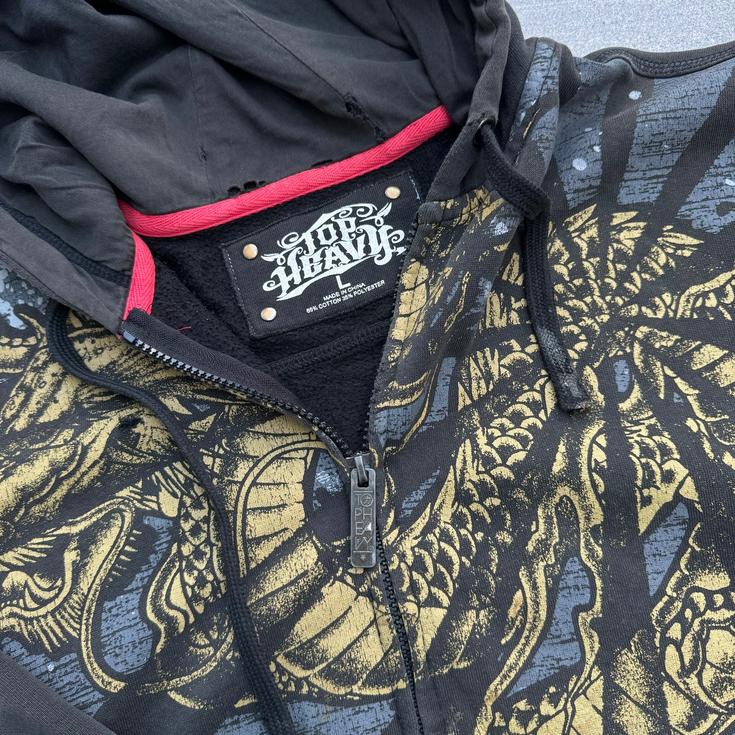 top heavy hoodie - L