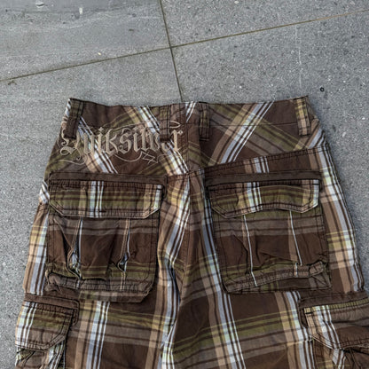 loooong quiksilver embroidered plaids - 29”