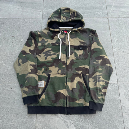 camo quiksilver hoodie - M/L