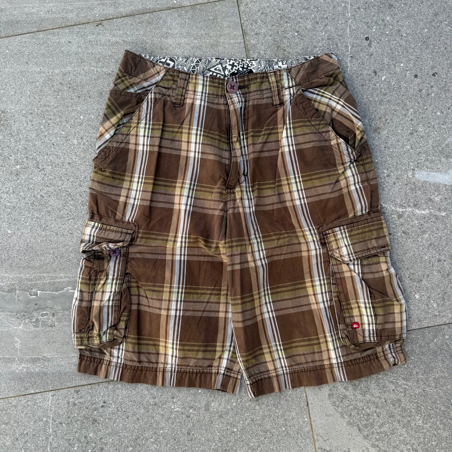 loooong quiksilver embroidered plaids - 29”