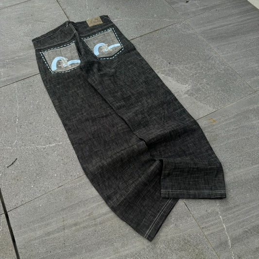 fufu raw denim evisus (still hard AF) - 36x34”