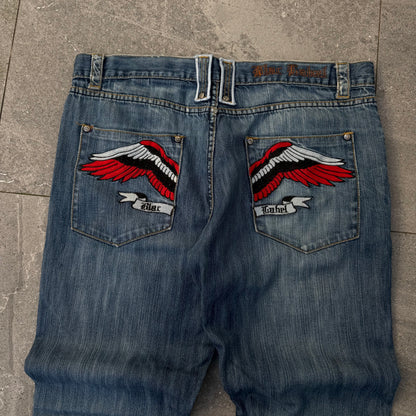 blac label winged bootcuts - 38x34”