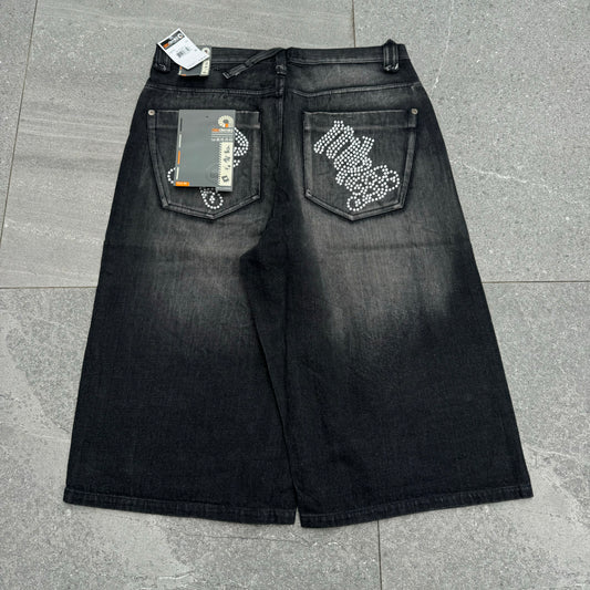 rhinestone detailed akademiks jorts - 34 and 36" available!