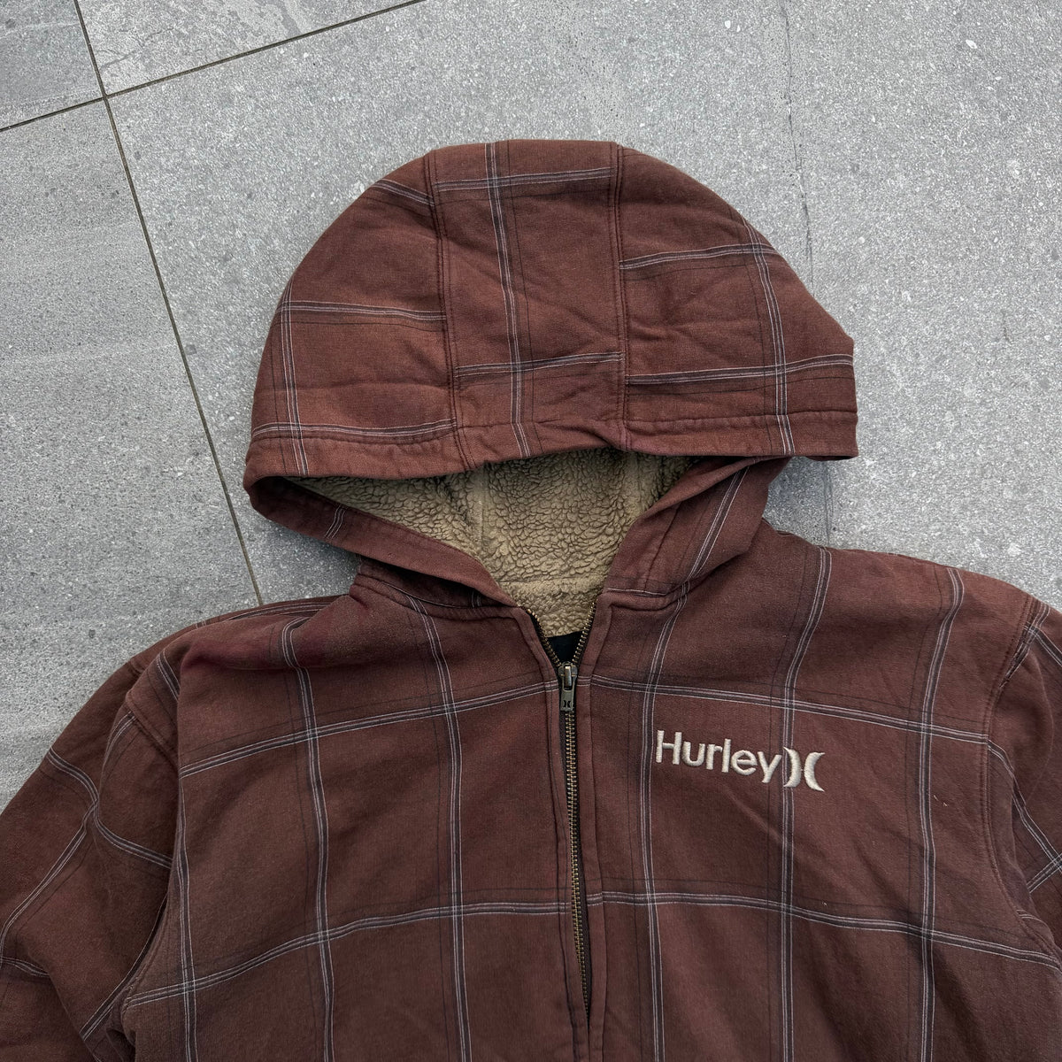 GOATED hurley plaid zip (fur lined) - M
