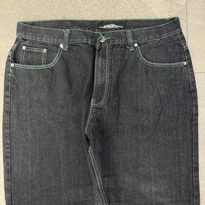 green stitched urban label bootcuts - 38x30”