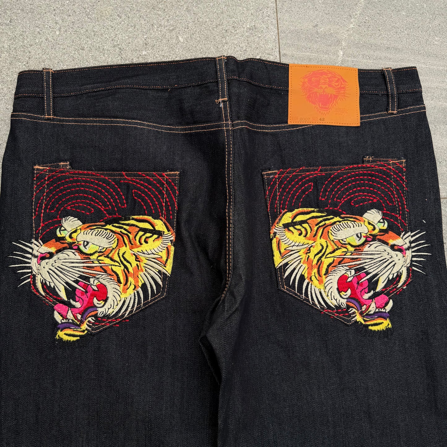 deadstock ed hardy straight stacks - 42x34”