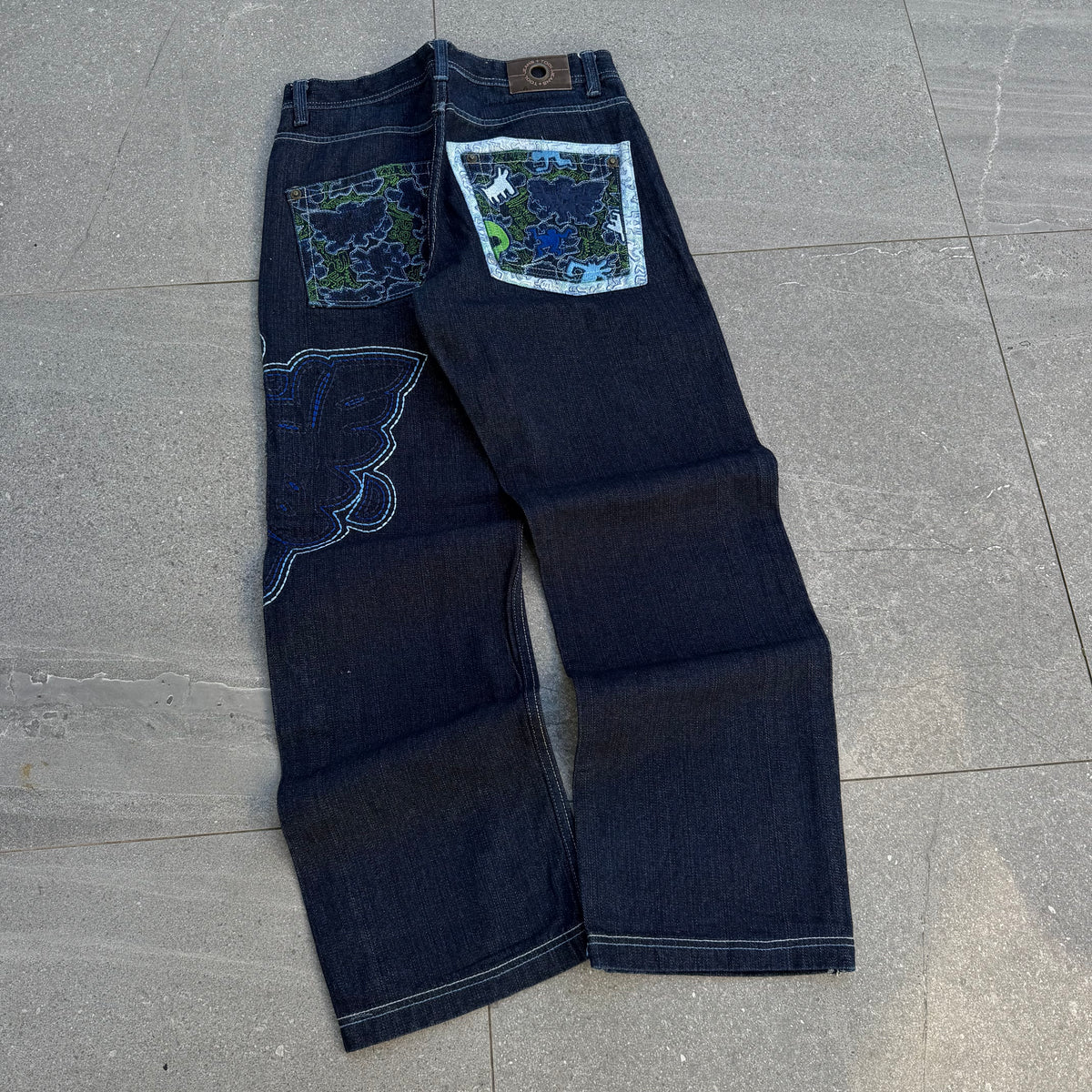 keith haring embroidered tool jeans - 33x32”