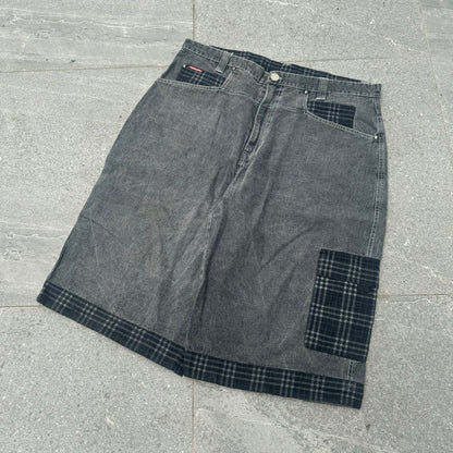 plaid detailed FAT jorts - 40x16”