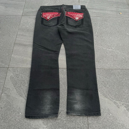 reflex black baggy bootcuts - 38x32”