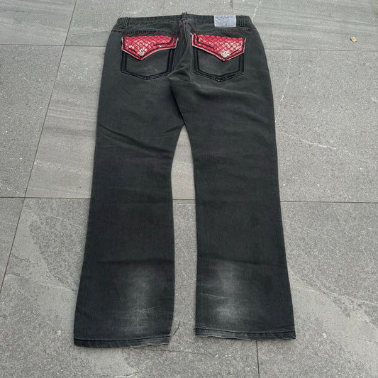 reflex black baggy bootcuts - 38x32”