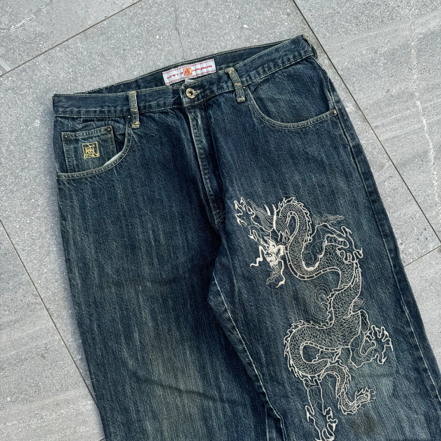 kanji japanese jeans - 34x32”
