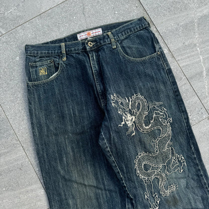 kanji japanese jeans - 34x32”