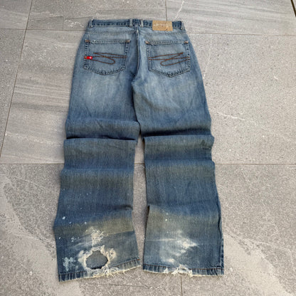 ik the heel bite is fucked but these fit real nice.  southpole bootcuts - 33x3