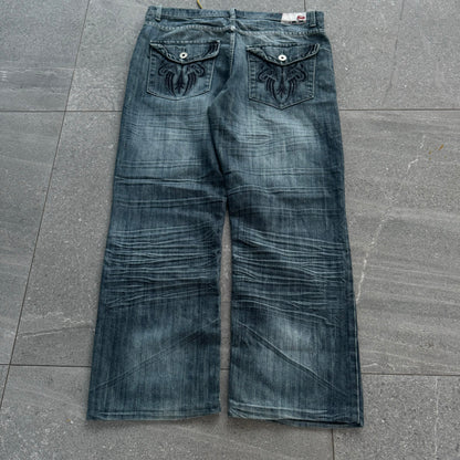 chams bootcut spec jeans - 36x29”