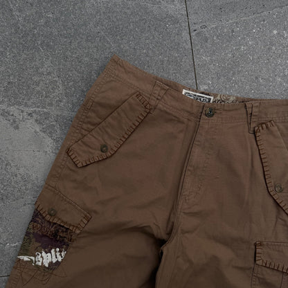 stitching details on these go crazy! split cargos - 30”
