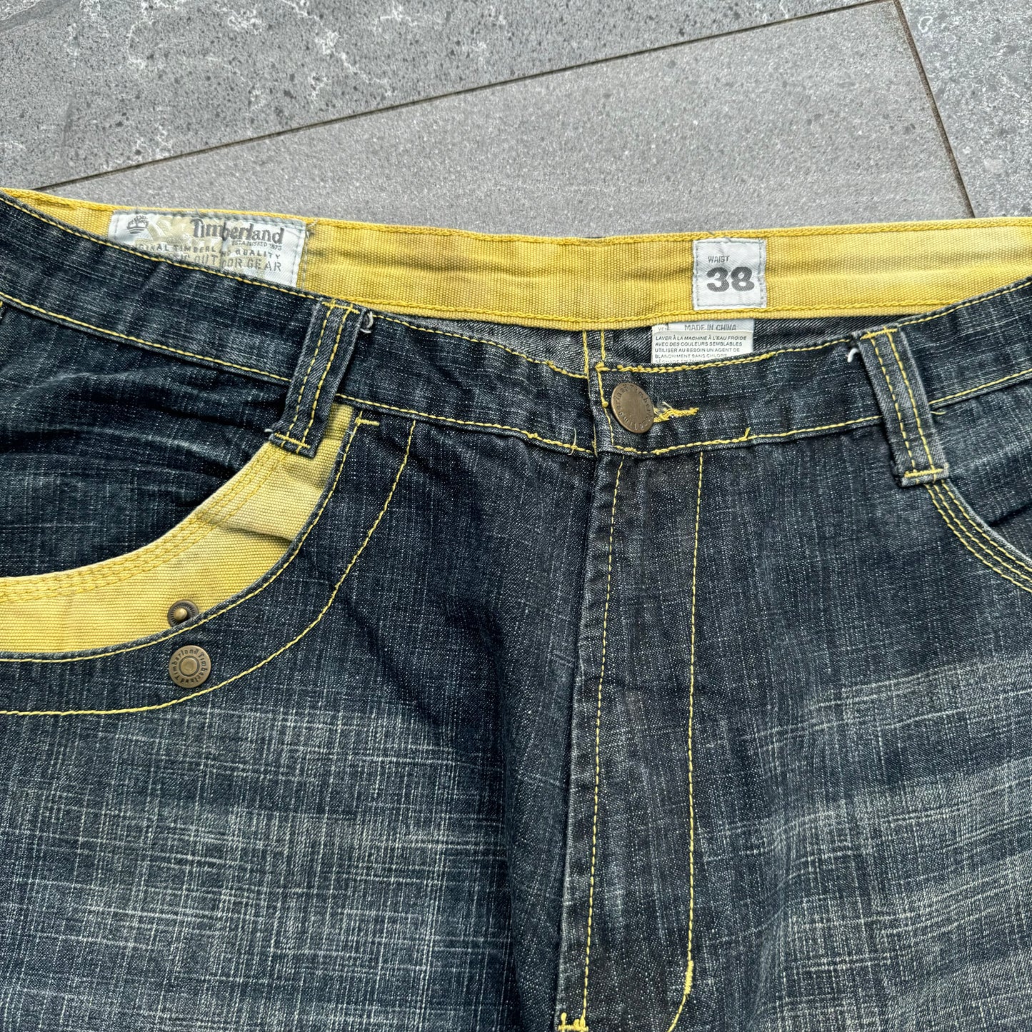 goat timberland jorts - 38”