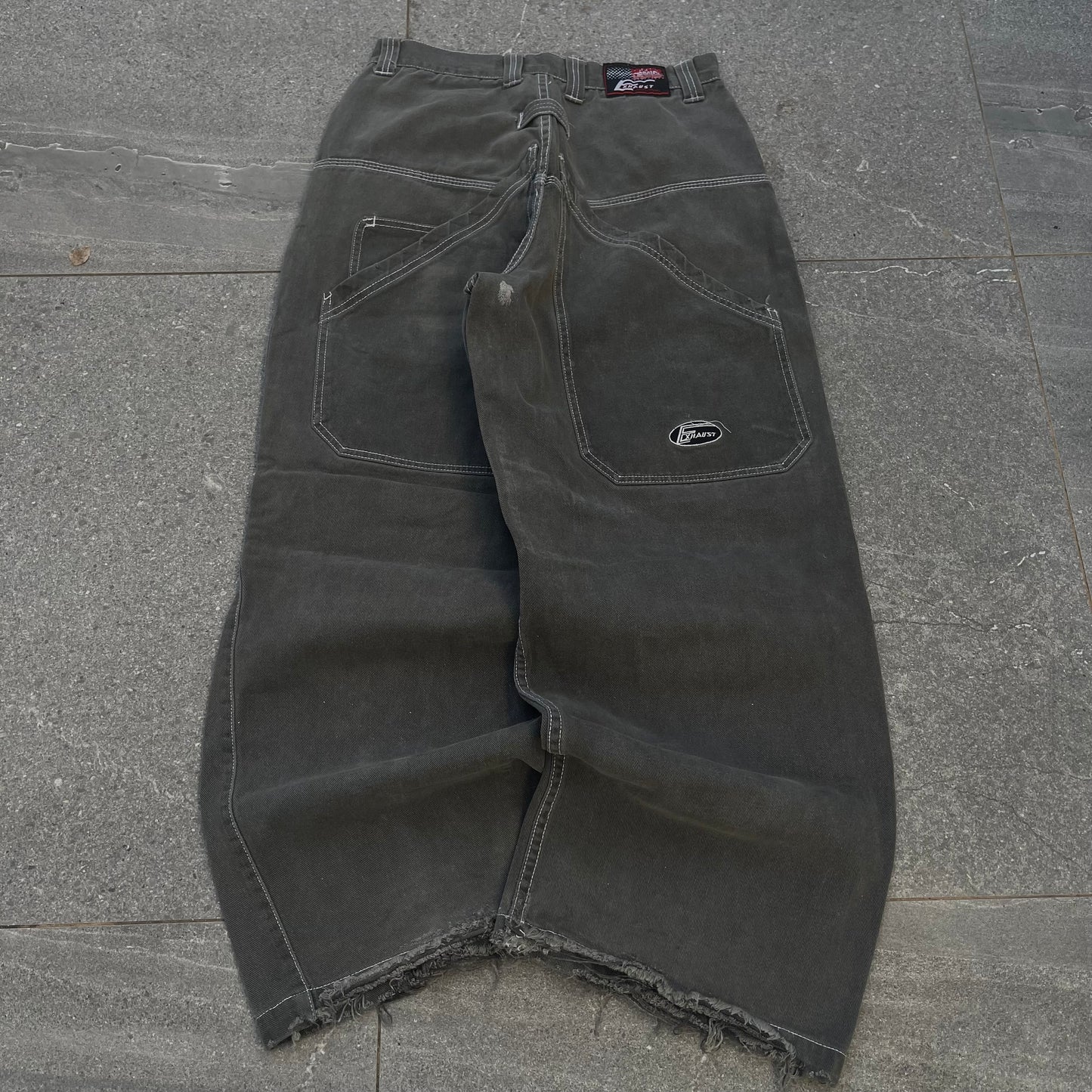 jnco spec exhaust barrel jeans - 30x28”