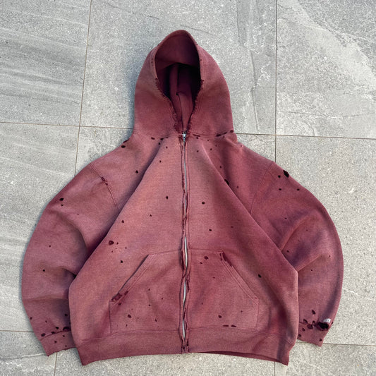 90s maroon zip - L
