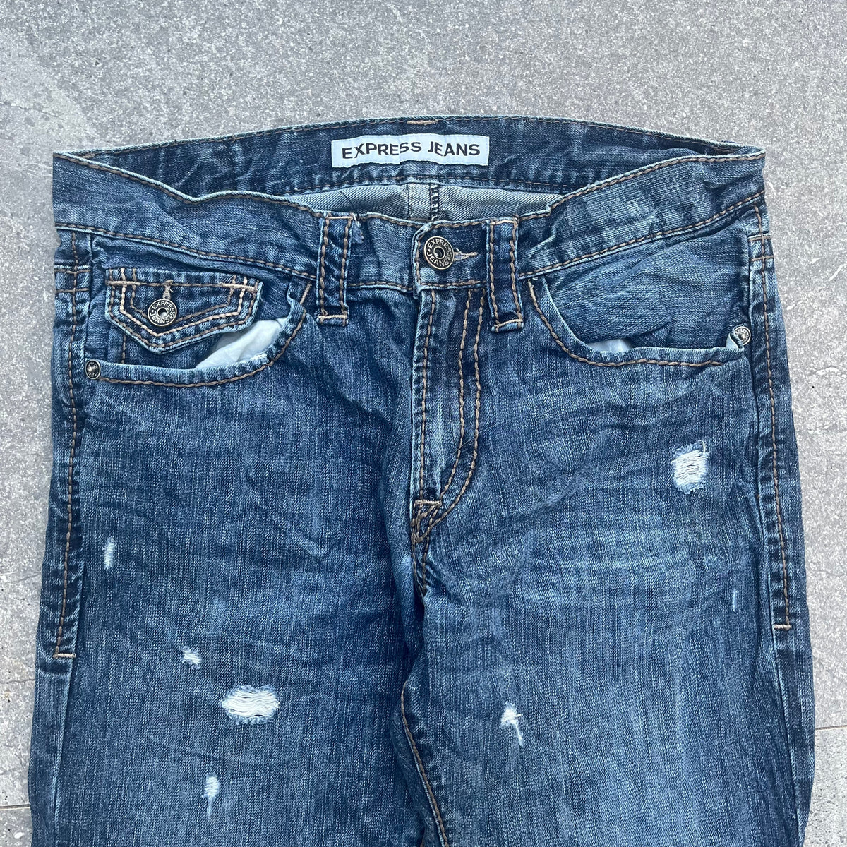 express perfectly distressed bootcuts - 33x31”
