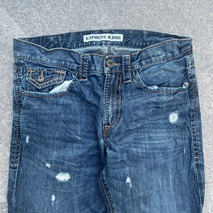 express perfectly distressed bootcuts - 33x31”