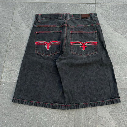 roman royalty jorts - 34x13”