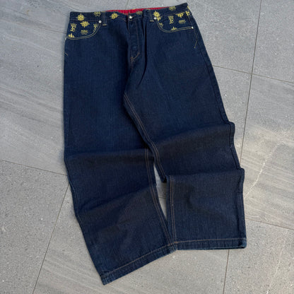 crown holder embroidered jeans - 42x32”