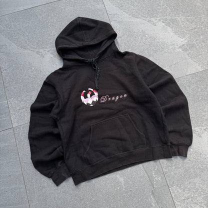 pink plaid dragon hoodie - women’s M