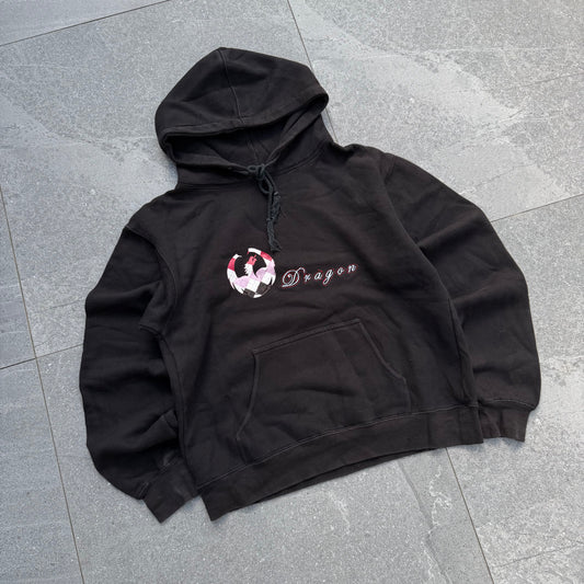 pink plaid dragon hoodie - women’s M