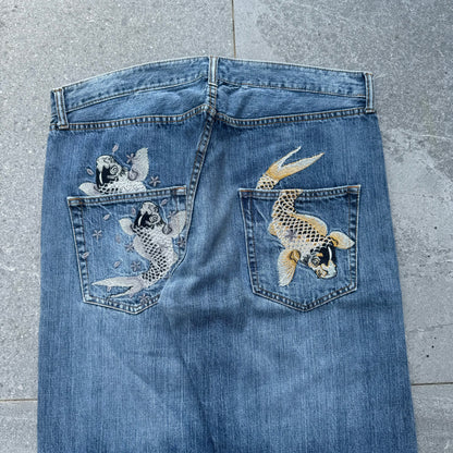 japanese koi multi pockets - 37x29”