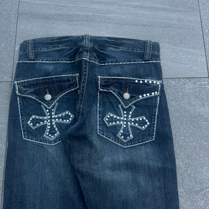 cross detail bootcuts - 35x33”