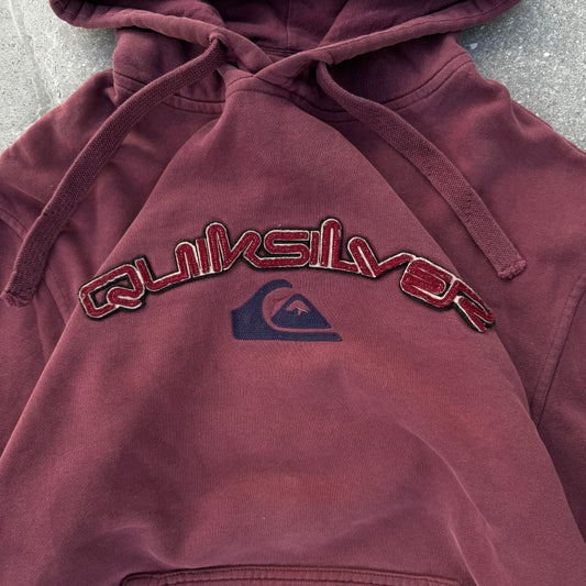 deep maroon quiksilver hoodie - S/M