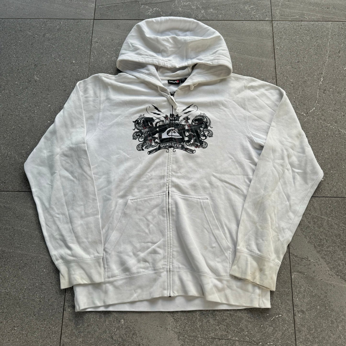 quiksilver plaid hit hoodie - L