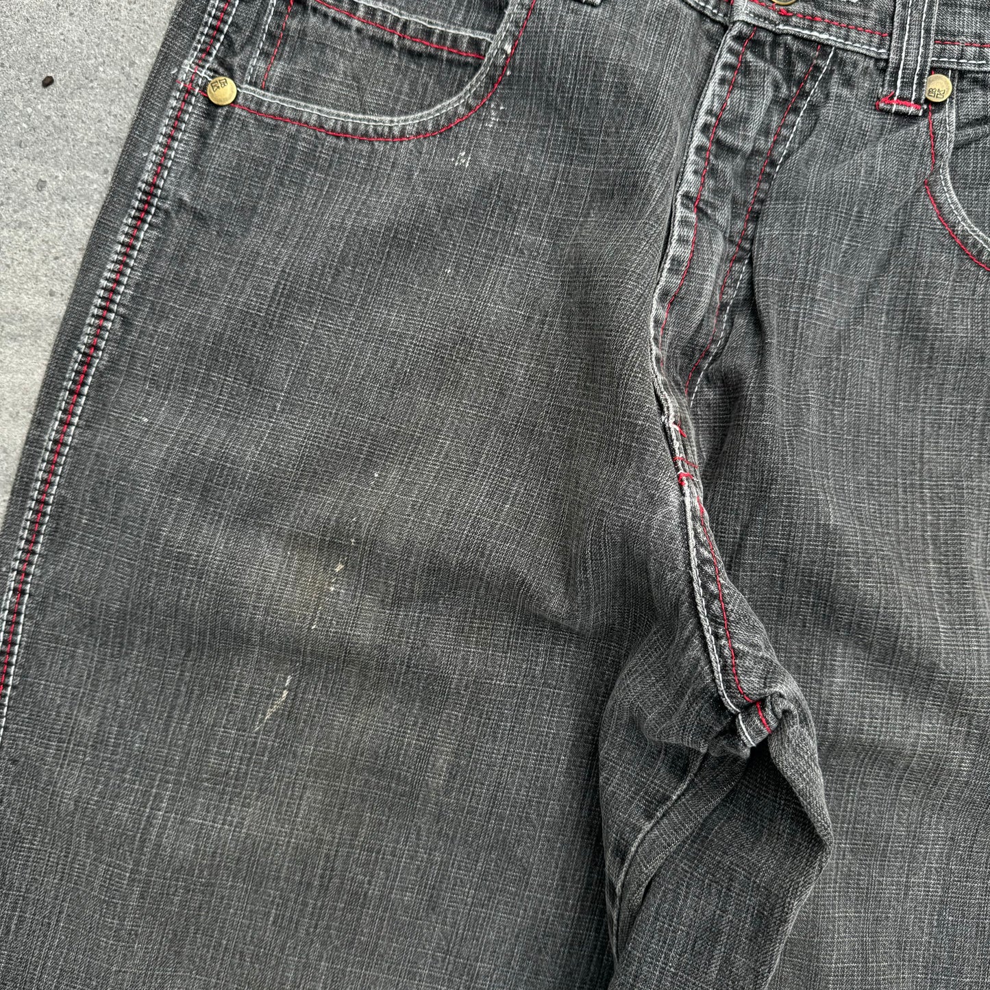 hard asf faded jeans - 32x30”
