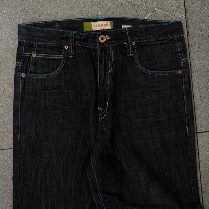 pj mark blue stitched straights - 34x32”