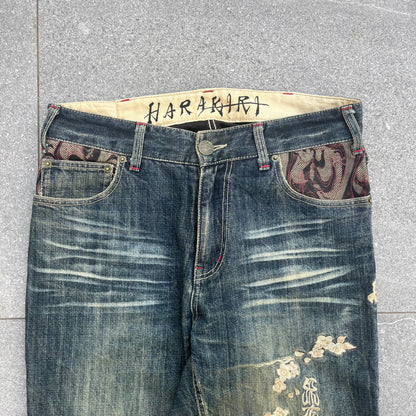 insane harakiri embroidered straights - 30x30”