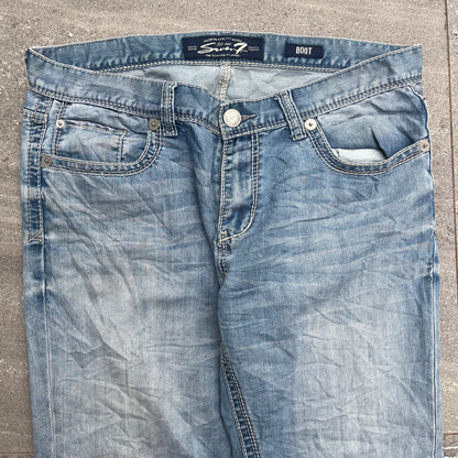 beaaautiful lightwash silver bootcuts - 40x30”