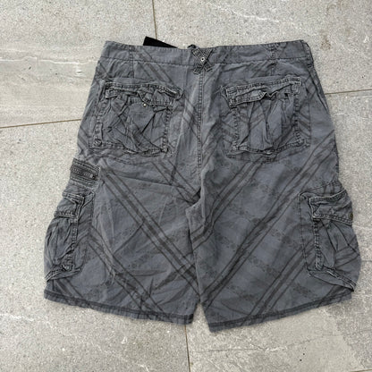 baggy quiksilver plaid cargos - 36”