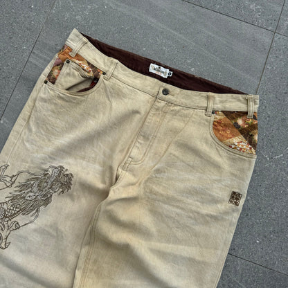 grail tan karakuri jeans - 40x28”