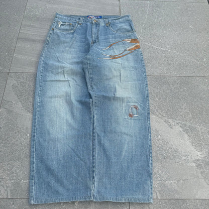 top tier miskeen embroidered jeans - 36x30”