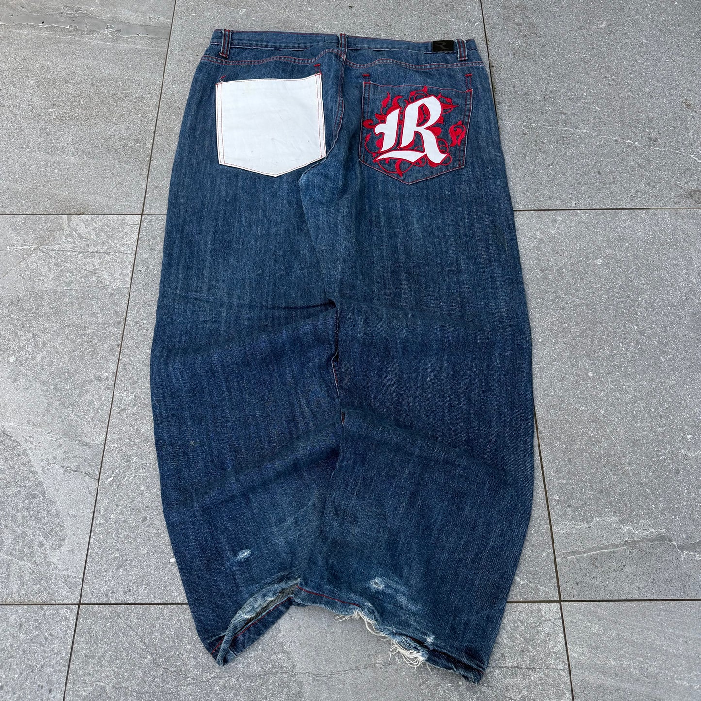 refuse denim pocket stamps - 38x30”