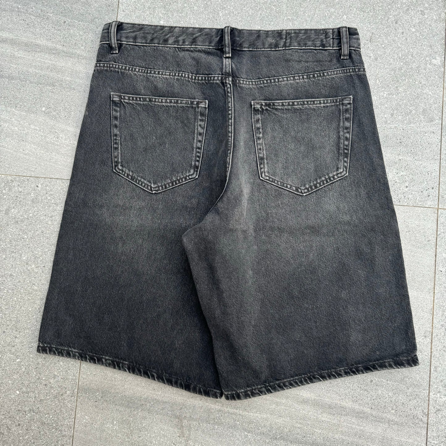 faded black jorts - 36x12.5”