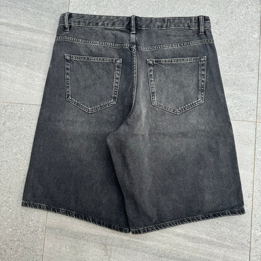 faded black jorts - 36x12.5”