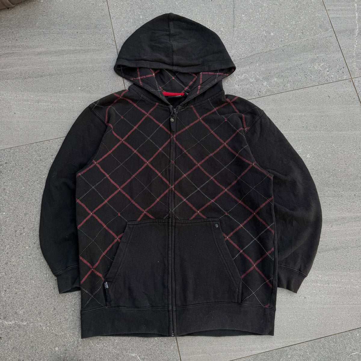 grail vans skull plaid hoodie - S