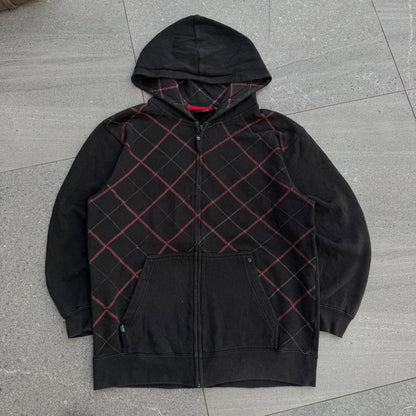 grail vans skull plaid hoodie - S