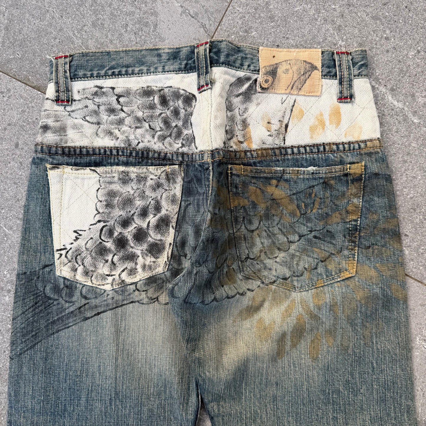 grail japanese micra slub bootcuts - 32x30”