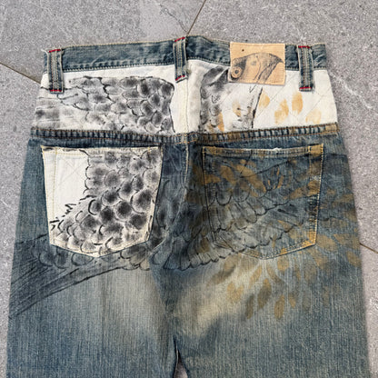 grail japanese micra slub bootcuts - 32x30”