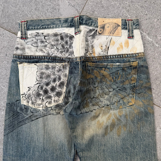 grail japanese micra slub bootcuts - 32x30”